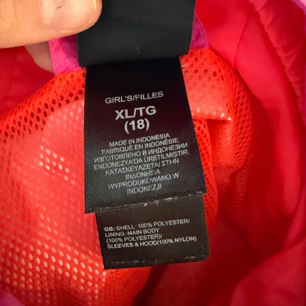 The North Face Girls Pink and White Windbreaker Jacket Sz XL - Picture 10 of 11